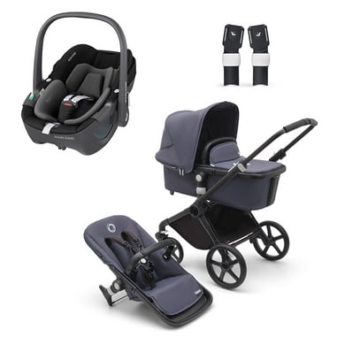 bugaboo 3in1 Kinderwagen Set Fox Cub Stormy Blue inklusive MAXI COSI Babyschale Pebble 360 Essential Black von Bugaboo