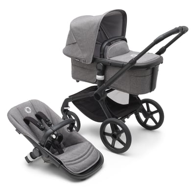 bugaboo Kinderwagen Fox 5 mit Liegewanne und Sitz Black/Grey Melange von Bugaboo