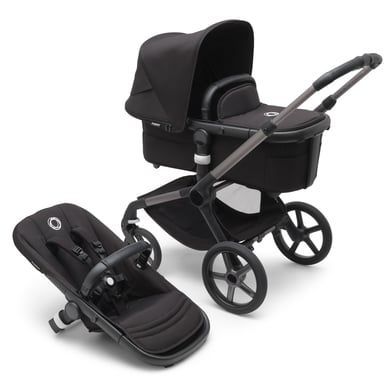 bugaboo Kinderwagen Fox 5 mit Liegewanne und Sitz Graphite/Midnight Black inklusive gratis Fußsack und Höhenadapter von Bugaboo