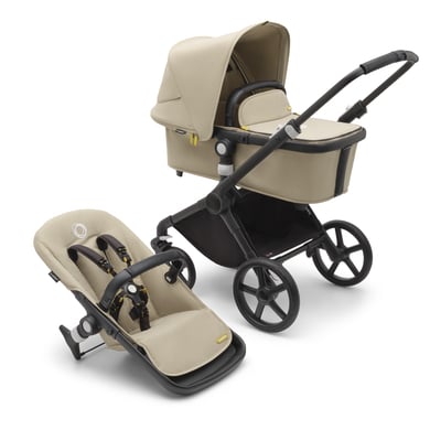 bugaboo Kinderwagen Fox Cub mit Liegeaufsatz und Sitz Black/Desert Beige von Bugaboo