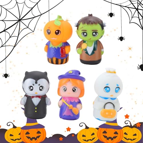 5Stück Halloween Fingerpuppe, Halloween Vinyl Charakter Fingerpuppe Spielzeug Set für Kinder, Interaktive Spielzeugpuppen, Wunderbare 5Puppen für Halloween Party Geschenke Goodie Bag Fillers von Buhjnmik