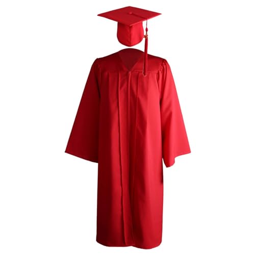 Buhjnmik Abschlusskleid Kleid | Abschlussfeier 2023 im schwarzen Kleid | -Abschlusskappe und -Kleid mit Quasten-Jahresstempel für High School College von Buhjnmik