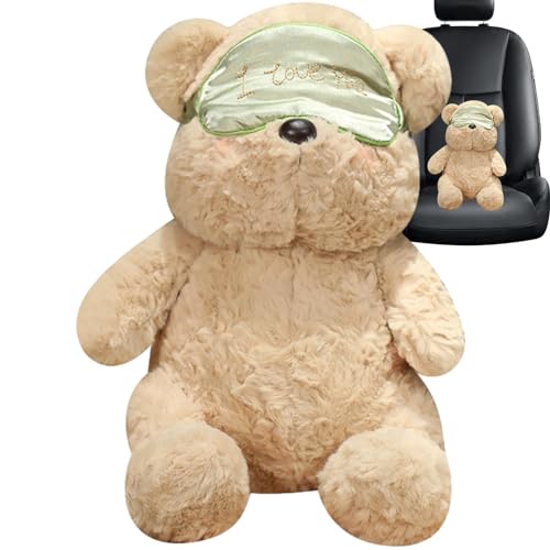 Buhjnmik Bären-Plüschtiere, Bären-Stofftier - Soft Bear Wear Masque Plüschtier,Entzückende Tierplüschtiere, entzückend tragende Maskenbärenpuppe, simulierte Plüschtierbärenpuppe, 13,78 Zoll für von Buhjnmik