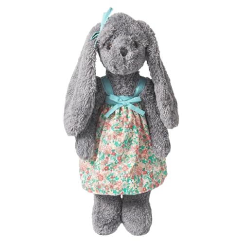 Buhjnmik Bunny Stofftier | Weiche Stoffhasenpuppe mit Kleid – Kuscheliges Hasen-Spielzeug für Zuhause, Raumdekoration, gefülltes Sammlerstück Spielzeug für Couch, Nachttisch, von Buhjnmik