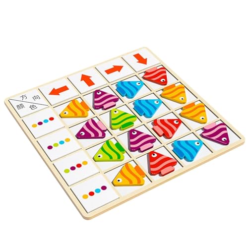 Buhjnmik Buntes Blockpuzzle, magnetisches Formpuzzle | Farbsortierspiele - Richtung Kognitives Verschleißfestes Kreatives Block-Puzzle-Logikspiel STEM-Pädagogisches Geschenk für Kinder von Buhjnmik