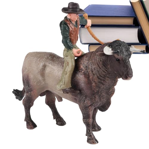 Buhjnmik Cowboy-Reitbull-Figur, Realistische spanische Stierkämpfer-Rinderwaldfiguren, Rodeoes Actionfigur für Sammelfiguren für Kinder, Mädchen im Alter von 3–5 und 6–12 Jahren von Buhjnmik