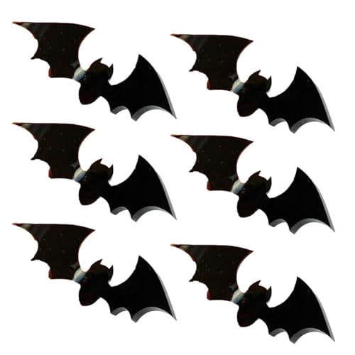 Buhjnmik Fledermaus Cupcake-Topper Schwarz,Halloween Cupcake-Dekorationen - 3D-Cupcake-Dekorationen in Fledermausform aus schwarzem Acryl für Halloween - Wiederverwendbare, lebendige, dekorative, von Buhjnmik