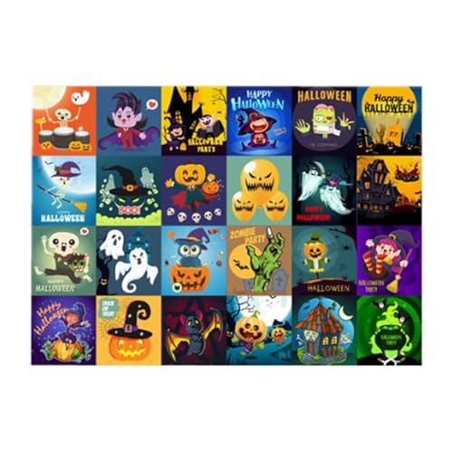 Buhjnmik Fröhliches Halloween-Puzzle,Halloween-Puzzle für Kinder,Countdown-Geister-Rätsel | Halloween-Adventskalender-Rätsel, interaktive Denkaufgabe, Rätselspiel für Erwachsene und Kinder von Buhjnmik