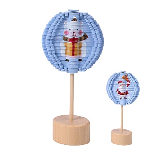 Buhjnmik Holzspinner, rotierender Lutscher aus Holz,Spin Flipping Puzzle Weihnachtsmuster - Doppelseitiges sensorisches Spin-Spielzeug, Holzspielzeug für Schlafzimmer, Arbeitszimmer, Kinderzimmer von Buhjnmik