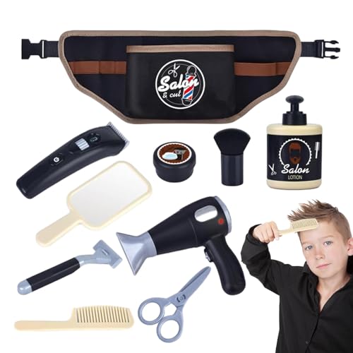 Buhjnmik Kinder-Friseursalon-Spielset, Pretend-Friseursalon-Set für Mädchen | Haarstyling-Spielzeug für Kinder | Haarschnitt-Friseur- und Mode-Make-up-Set, Spielzeug für Geburtstagsparty-Anziehspiel, von Buhjnmik