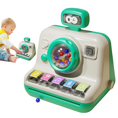 Buhjnmik Kinder-Tastaturspielzeug, Klaviertastatur-Spielzeug - Musikspielzeug in Kameraform mit Ton und Licht,Lernaktivitäten, Musikinstrument, Lernspielzeug für Kinder im Alter von 0–3 Jahren von Buhjnmik