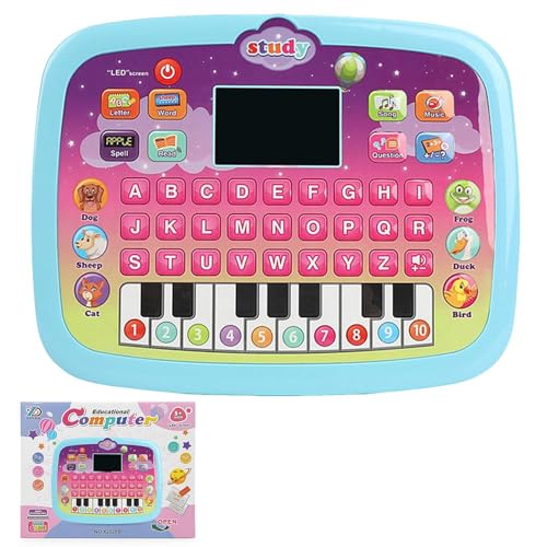 Buhjnmik Kinder tun so, als ob sie Laptop-Computer - Pretend Laptop für Kind | Singen und Lernen Laptop-Spielzeug mit Lichtern, Geräuschen und Musik fördert die Buchstaben-, Zahlen-, Formen- und von Buhjnmik