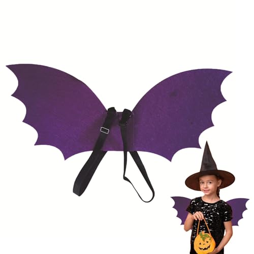 Buhjnmik Kleine Fledermausflügel Cosplay,Kinder Fledermausflügel,Mit Gesichtsbedeckung Halloween-Kostümzubehör | Leichte Kinder-Fledermausflügel-Bekleidungszubehör für Rollenspiel-Requisiten von Buhjnmik