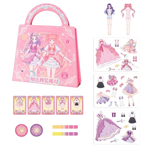 Buhjnmik Magnetisches Prinzessin-Anziehbuch, Magnetische Prinzessin-Anziehpuppe | Magnetisches Reisespielzeug-Spielset | Tragbares magnetisches Reisespielzeug-Spielset, pädagogisches magnetisches von Buhjnmik