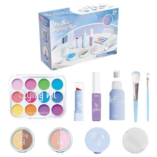 Buhjnmik Make-up-Set für Kleinkinder, gefälschtes Make-up - 10-teiliges Pretend-Kosmetikset,Stellen Sie Sich Make-up für Kleinkinder vor, gefälschtes Spiel-Make-up für kleine Mädchen, von Buhjnmik