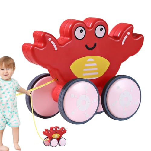 Buhjnmik Nachziehspielzeug, Nachziehspielzeug für 1-Jährige,Lustiges süßes Zugschnurspielzeug, Push-Pull-Spielzeug | Lernspielzeug zum Gehen und Balancieren, interaktives Ziehspielzeug mit leisem von Buhjnmik