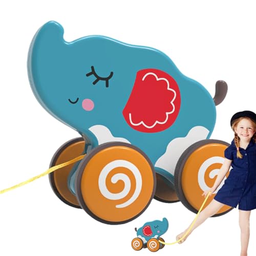 Buhjnmik Nachziehspielzeug, Nachziehspielzeug für 1-Jährige - Lustiges Tier-Push-Pull-Spielzeug | Lernspielzeug zum Gehen und Balancieren mit Gummirädern, interaktives Früherziehungsspielzeug für von Buhjnmik