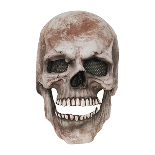 Buhjnmik Skelett-Maske, Totenkopf-Gesichtsmaske | Totenkopf-Kopfbedeckung - Halloween-Vollgesichts-Totenkopf-Kopfbedeckung, kreative Skelett-Maske für Cosplay-Party von Buhjnmik