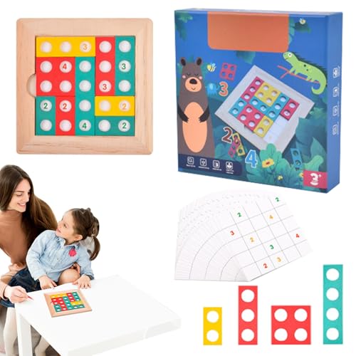 Buhjnmik Tangrams-Puzzles für Kinder, Russisches Holzblock-Puzzle | Blöcke Puzzle Denksportaufgaben Spielzeug | Holz-Logikspiel, pädagogisches Puzzle-Muster, farbige Form für Kinder und Erwachsene von Buhjnmik