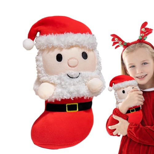 Buhjnmik Weihnachtspuppe, Weihnachtsplüschtiere | 9,84 Zoll weiches Stofftier-Weihnachtsdekor | Gefülltes Plüschtier, Weihnachts-Wurfkissen, Plüsch-Weihnachtspuppe für Kinder, Mädchen und von Buhjnmik