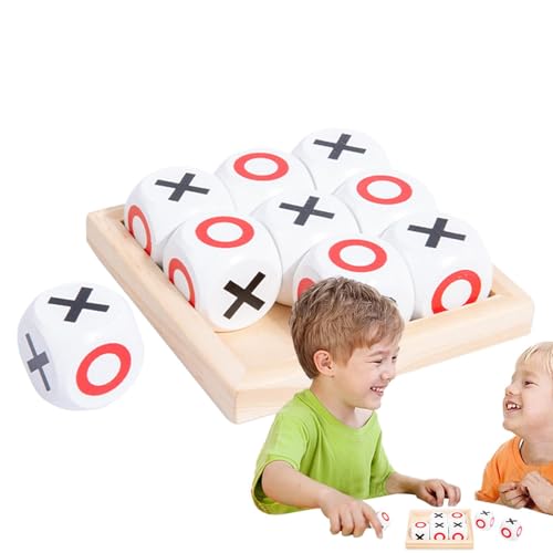 Buhjnmik XOXO-Spiel aus Holz,XOXO-Spiel für Kinder,X- und O-Denkaufgabe - Interaktives pädagogisches hölzernes Strategie-Gehirnpuzzle für Familien und Kinder, Puzzlespiel, Spielzeug für Partygeschenke von Buhjnmik