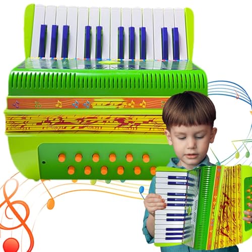 Accordion Musical Instrument Toy | 17-Keys Button Accordion for Kids | Cute Preschool Educational Toy for Boys & Girls | Small Accordion Toy for Early Music Learning and Fun von Buhygn