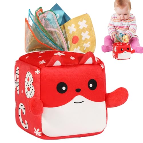 Baby-Sensor-Taschentuchbox, Kinder-Taschentuchbox, sensorisches Spielzeug, Spiel-Taschentuchbox, Kindersicherheit, Lernspielzeug, 12 x 12 x 12 cm für Babys, und Mädchen von Buhygn