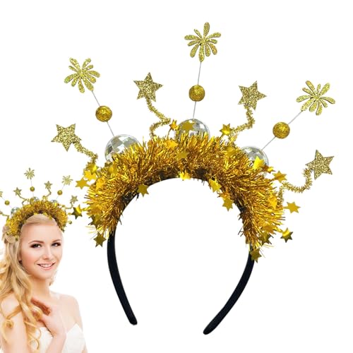 Buhygn 2025 Weihnachten Haarband Niedlicher Stern Haarreifen Happy New Year Stirnband Mode Stirnband Cosplay Party Stirnband 2025 Festival Kopfschmuck für Mädchen von Buhygn