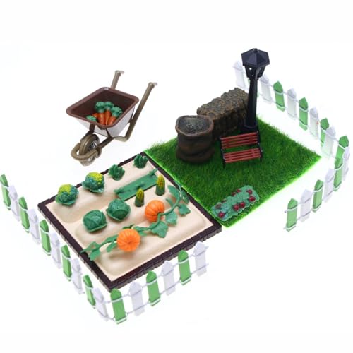 Buhygn Bauernhof-Feld-Spielzeugset, realistisches Bauernhof-Miniaturszenenspielzeug, Gemüseszenenmodell, endlose Kreativität, pädagogisch, 9 cm für Kinder von Buhygn