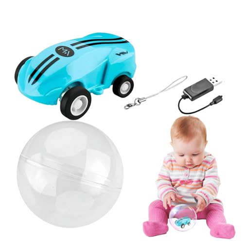 Buhygn Flashspin RC-Rennauto, rotierendes Autospielzeug, schnelles RC-Stuntauto, Nicht leicht zu brechen, langlebig, 7 cm, blau/gelb, für Kinder, Kleinkinder von Buhygn