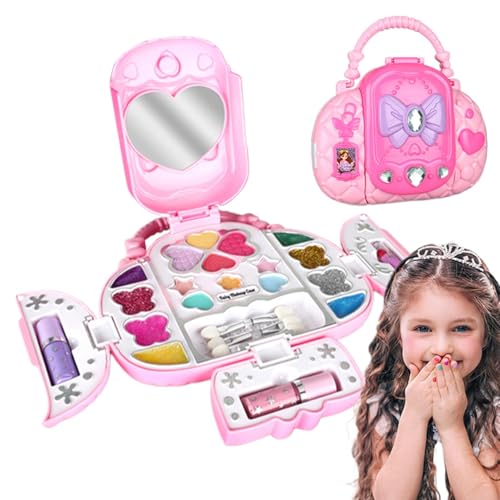 Buhygn Kinder-Make-up-Set, Spielzeug für Mädchen, waschbares Make-up für kleine Mädchen,Waschbare Kits für Kleinkind-Mädchen-Rollenspielzeug | Kleinkind-Make-up-Set, echtes Make-up-Set für Weihnachten von Buhygn