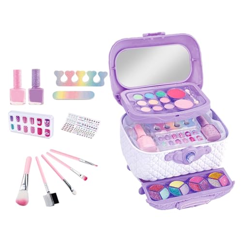 Buhygn Kinder-Make-up-Set,Kinder-Make-up-Set | Waschbares Make-up-Spielzeug - Prinzessinnen-Puppen, Anziehspielzeug, niedliches Kleinkind-Kosmetik-Set, Nagelkunst-Zubehör für Kinder, Teenager, von Buhygn