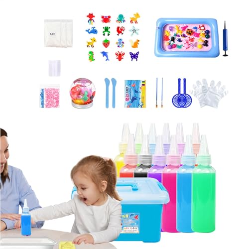 Buhygn Magic Water Elfs Kit, Water Gel Elfs Magic Toy Kit, Aqua Fairy Water Gel Kit, einfach zu verwenden, sicher für Kinder, 19 x 28 x 15,5 cm, 18 Flaschen 60 ml Set für Kinder von Buhygn