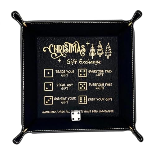 Buhygn Portable Dice Tray for Board Games | Stylish Artificial Leather Rolling Tray | Engraved Swap Rules for Enhanced Play | Great for All Ages | Essential for Dorm & Living Room von Buhygn