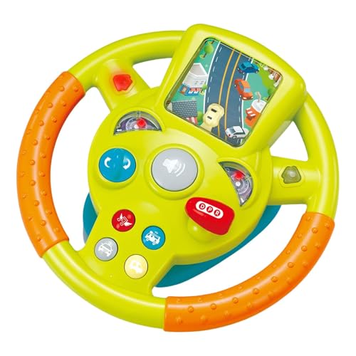 Buhygn Steering Wheel Toy, Kids Steering Wheel, Car Backseat Simulated Driving Steering Wheel Toy, Educational Sounding Toy, Pretend Driving Seat Toys Develop Kids Auditory Skills von Buhygn