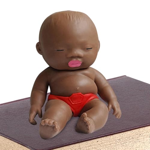 Buhygn Stress abbauen, Stretch-Puppenspielzeug, Quetschpuppe,Quetschspielzeug für Kinder sensorisch | Schwarze Babypuppe, süße kleine Babypuppe, Fidget-Spielzeug, Stressabbau, sensorisches Spielzeug von Buhygn