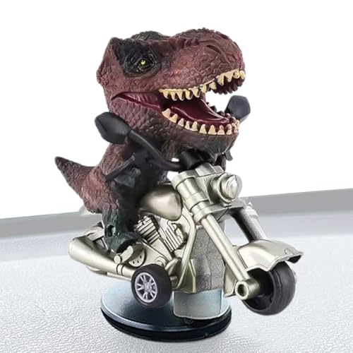 Buhygn Tyrannosaurus Rex Auto-Ornament, T-Rex Auto-Armaturenbrett-Figur - Treibender Dinosaurier-REIT-Motorrad- Kreatives Dinosaurier-REIT-Motorrad-, neuartiges Auto-Dinosaurier-Ornament für die von Buhygn