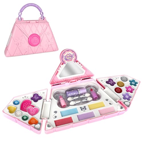 Buhygn Waschbares Kinder-Make-up-Spielzeug für Mädchen, Mädchen-Make-up-Set für Kinder | Waschbare Kits für Kleinkind-Mädchen-Rollenspielzeug,Echtes Make-up-Set, Anziehset für Weihnachten und von Buhygn