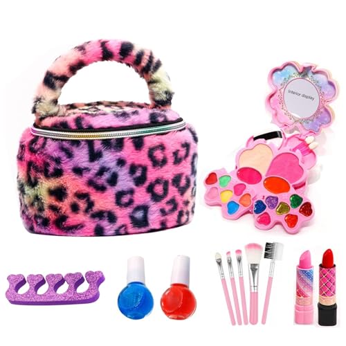 Buhygn Waschbares Make-up für kleine Mädchen, Kinder-Make-up-Set für Mädchen - 22x waschbare Rollenspiele, echte Kosmetiksets für Mädchen,Make-up-Werkzeug-Set, echtes Make-up-Set, Anziehset für kleine von Buhygn