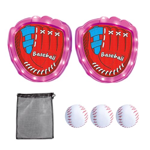 Catch-and-Throw Game Set, Bean Bag Toss and Catch Set, Throwing Game with Stickable Balls, Easy to Plays, Safe and Sturdy, 23x21cm, 2 Gloves / 3 Balls for Kids von Buhygn