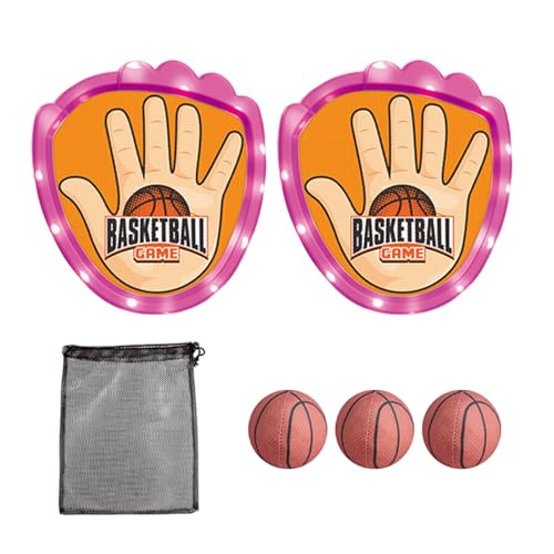 Catch-and-Throw Game Set, Bean Bag Toss and Catch Set, Throwing Game with Stickable Balls, Easy to Plays, Safe and Sturdy, 23x21cm, 2 Gloves / 3 Balls for Kids von Buhygn