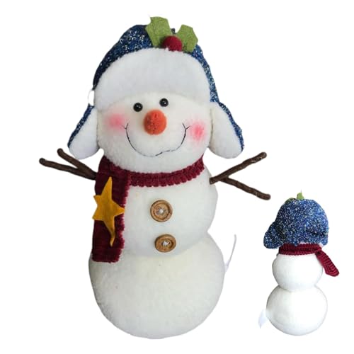 Christmas Hooded Plush Snowman Doll | Adorable Plush Snowman Figurine for Winter Holiday Decor | Soft Seasonal Home Props for Dining Table & Bookcase | Perfect Christmas Decoration von Buhygn