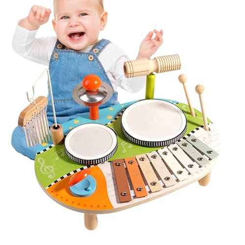 Wooden Drum Set for Kids 1-3 Years | Babies Xylophone and Multifunctional Musical Instruments | Perfect for Early Education and Family Fun | Encourage Musical Creativity in Young Children von Buhygn