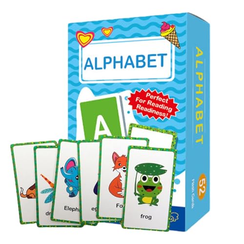 Alphabet-Lernkarten, pädagogische Buchstaben-Karteikarten, Vorschul-Lernkarten, kreative Alphabet-Karten, Lernkarteikarten für Kinder, Alphabet-Karten für , Lernkarten für von Buhyujkm