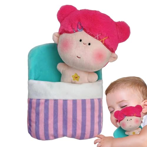 Buhyujkm Adorable Plush Toy |Girl Stuffed Doll | Girl Plushy Dolls, Cute Plushie with Sleeping Bag, Sweet Dreams Plush Girls, Collectible Sleeping Girl Plush Doll for Girls Plushie Stuffed Kid Doll von Buhyujkm