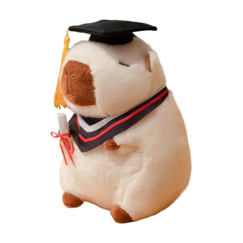 Buhyujkm Capybara Plush Toys, Black Graduation Cap Capybara Doll, Soft Animal Hugging Pillow, Sleeping Plush Toy, Cozy Cushion for Sofa, Bedroom, Living Room, Gift for Kids von Buhyujkm