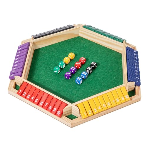 Buhyujkm Close The Box Game, Dice Board Game, Table Math Game, Classic Board Game for 6 Players, Double Shutter Game, Number Games for Adults, Family Math Game, 10 Numbers Dice Game for Women, Men von Buhyujkm