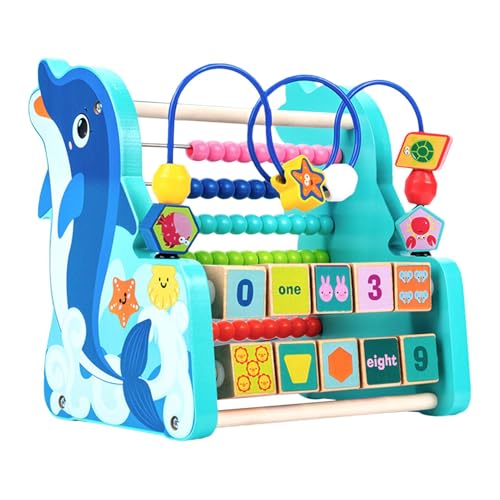 Buhyujkm Colorful Roller Coaster Bead Maze, Preschool Educational Toy, Creative Wooden Bead Maze, Fun Developmental Activity, Ideal for Toddler and Young Kids, 8.35x6.18x8.66 inches von Buhyujkm