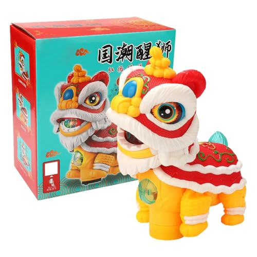 Buhyujkm Dancing Lion, Electric Musical Lion Toy, Battery Powered Lion Toy, Chinese Lion Dancing Decoration, Moving Animal Toy for Kids, Holiday Party Supplies, Chinese New Year Celebration Toy von Buhyujkm