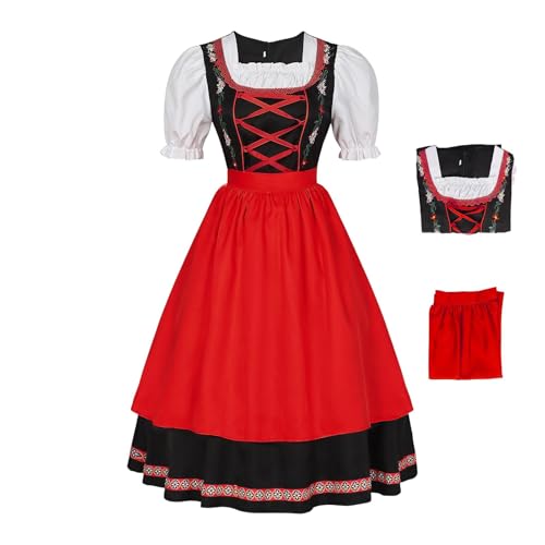 Buhyujkm Karnevalsoutfit für Damen,Karnevalskostüme für Damen | Kurzarm-Festival-Kleid für Damen, Festival-Kostüm | Atmungsaktive Trachtenkostüme, Festivalkostüm für den Festival-Karneval von Buhyujkm